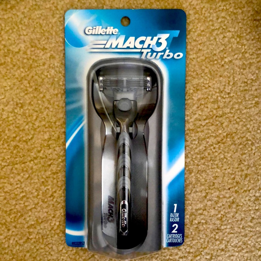 GILLETTE MACH 3 TURBO RAZOR.                   2 CARTRIDGES